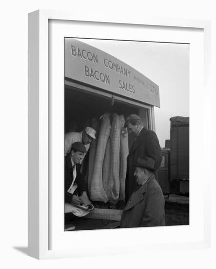Buying Wholesale Meat from a Danish Bacon Company Lorry, Barnsley, South Yorkshire, 1961-Michael Walters-Framed Photographic Print