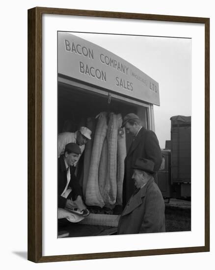 Buying Wholesale Meat from a Danish Bacon Company Lorry, Barnsley, South Yorkshire, 1961-Michael Walters-Framed Photographic Print