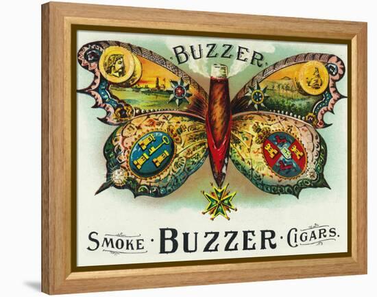 Buzzer Brand Cigar Inner Box Label-Lantern Press-Framed Stretched Canvas