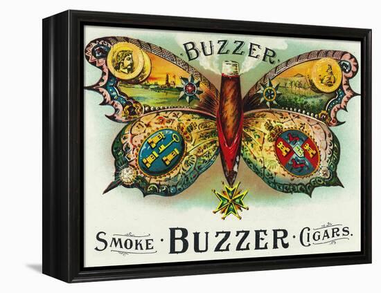 Buzzer Brand Cigar Inner Box Label-Lantern Press-Framed Stretched Canvas