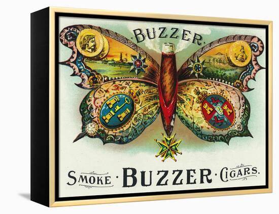 Buzzer Brand Cigar Inner Box Label-Lantern Press-Framed Stretched Canvas