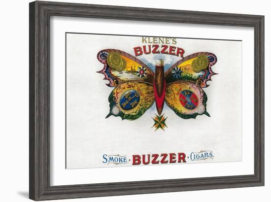Buzzer Cigar Box Label-Lantern Press-Framed Art Print