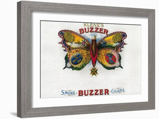 Buzzer Cigar Box Label-Lantern Press-Framed Art Print