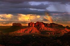 Beautiful Rainbow in Sedona Arizona during Sunset-BVDC-Framed Premier Image Canvas