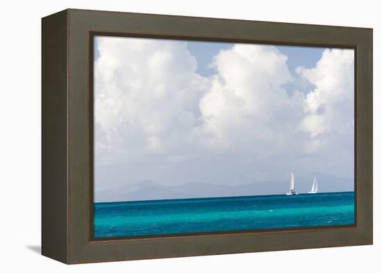 Bvi, Sailboats Navigate Caribbean Sea-Trish Drury-Framed Premier Image Canvas