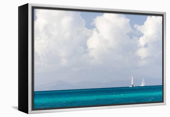 Bvi, Sailboats Navigate Caribbean Sea-Trish Drury-Framed Premier Image Canvas