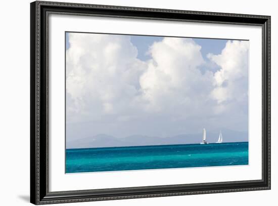 Bvi, Sailboats Navigate Caribbean Sea-Trish Drury-Framed Photographic Print