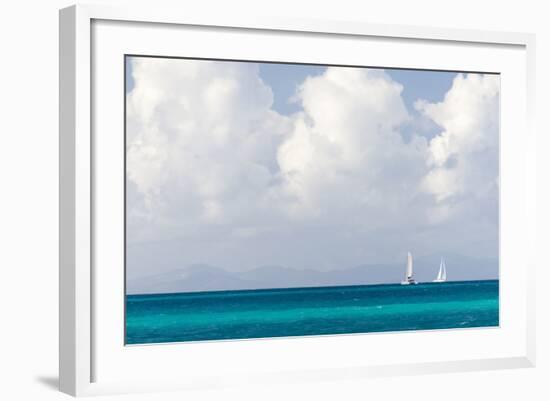 Bvi, Sailboats Navigate Caribbean Sea-Trish Drury-Framed Photographic Print