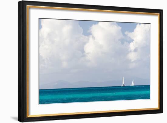 Bvi, Sailboats Navigate Caribbean Sea-Trish Drury-Framed Photographic Print