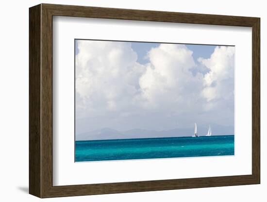 Bvi, Sailboats Navigate Caribbean Sea-Trish Drury-Framed Photographic Print