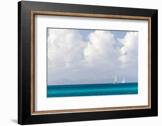 Bvi, Sailboats Navigate Caribbean Sea-Trish Drury-Framed Photographic Print