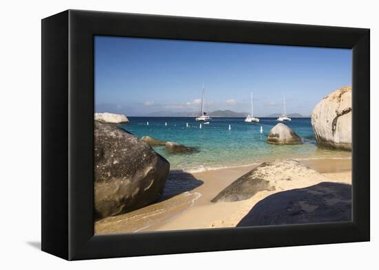 Bvi, Virgin Gorda, the Baths NP, Coastal Beach and Sail Boats-Trish Drury-Framed Premier Image Canvas