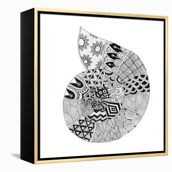 BW Decorated Nautilus-Pam Varacek-Framed Stretched Canvas