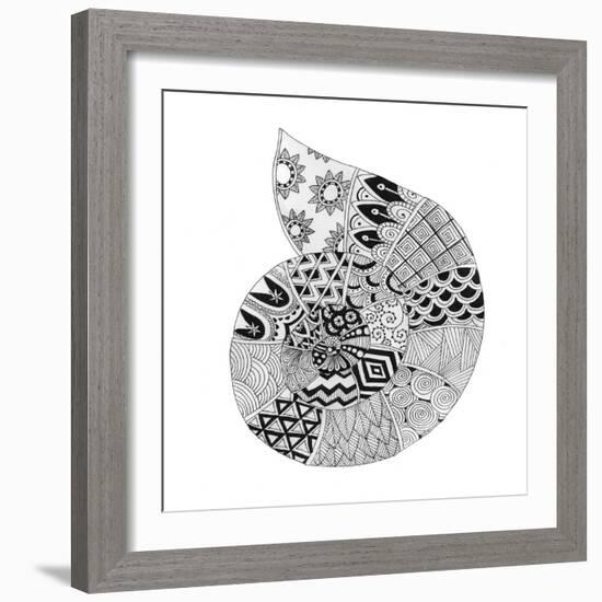 BW Decorated Nautilus-Pam Varacek-Framed Art Print