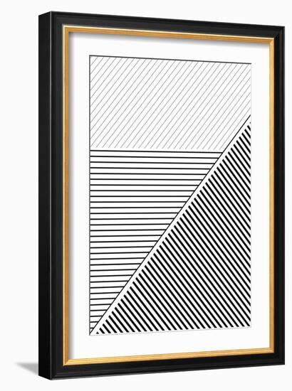 BW Geo Lines 2-Urban Epiphany-Framed Art Print