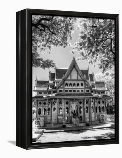 BW Infrared Photo Hua Hin Train Station Thailand-Nelson Charette-Framed Premier Image Canvas