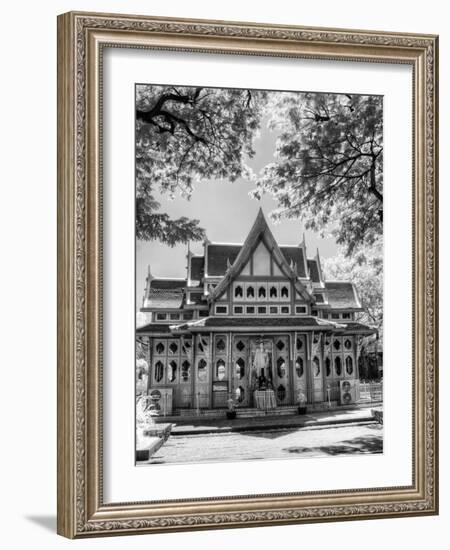 BW Infrared Photo Hua Hin Train Station Thailand-Nelson Charette-Framed Photographic Print