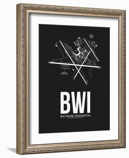 BWI Baltimore Airport Black-NaxArt-Framed Art Print