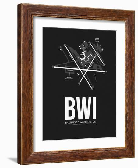 BWI Baltimore Airport Black-NaxArt-Framed Art Print