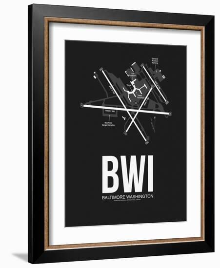 BWI Baltimore Airport Black-NaxArt-Framed Art Print