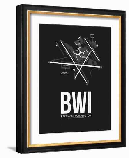 BWI Baltimore Airport Black-NaxArt-Framed Art Print