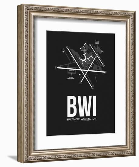 BWI Baltimore Airport Black-NaxArt-Framed Art Print