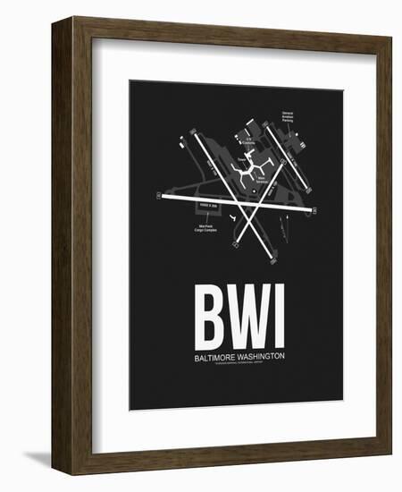 BWI Baltimore Airport Black-NaxArt-Framed Art Print