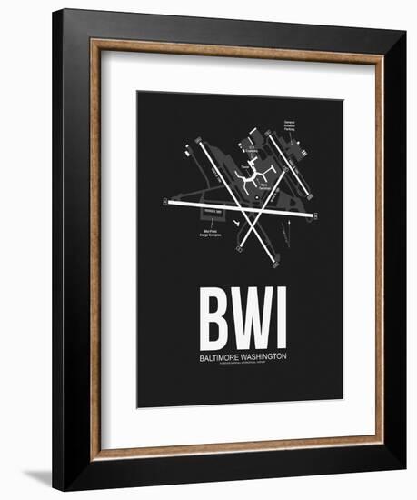 BWI Baltimore Airport Black-NaxArt-Framed Art Print