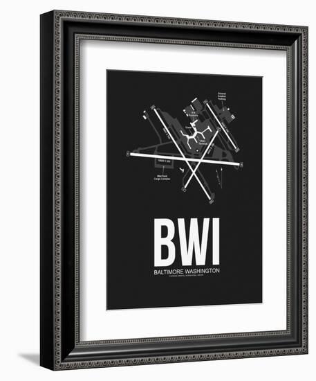 BWI Baltimore Airport Black-NaxArt-Framed Art Print