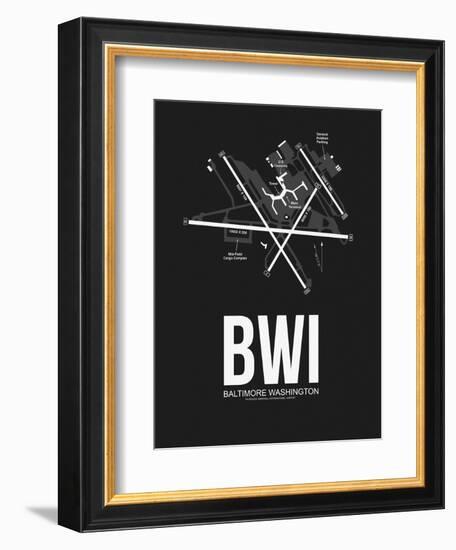BWI Baltimore Airport Black-NaxArt-Framed Art Print