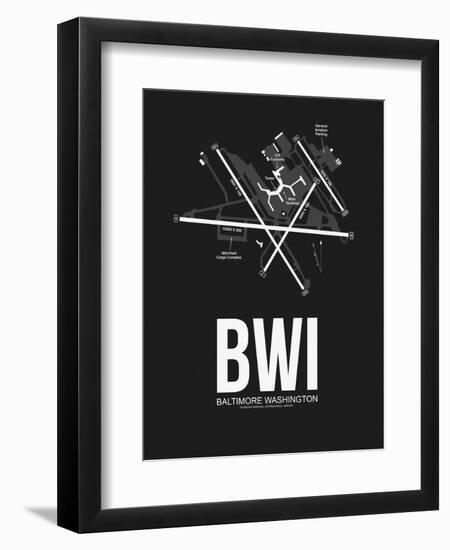 BWI Baltimore Airport Black-NaxArt-Framed Premium Giclee Print