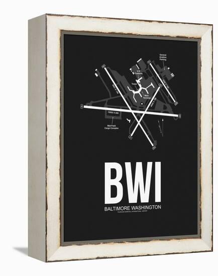 BWI Baltimore Airport Black-NaxArt-Framed Stretched Canvas