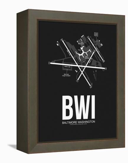 BWI Baltimore Airport Black-NaxArt-Framed Stretched Canvas