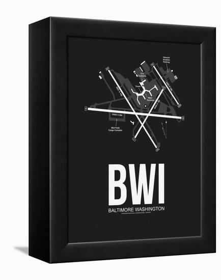 BWI Baltimore Airport Black-NaxArt-Framed Stretched Canvas