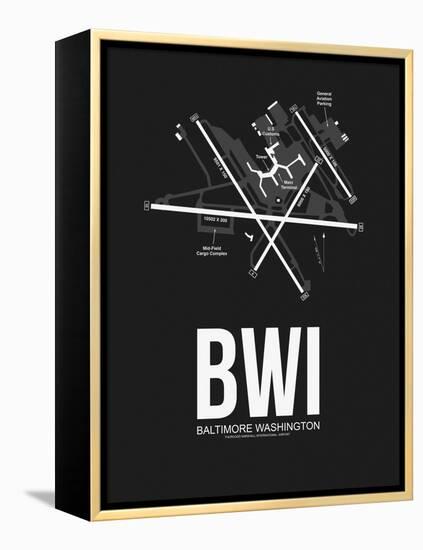 BWI Baltimore Airport Black-NaxArt-Framed Stretched Canvas