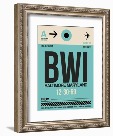 BWI Baltimore Luggage Tag 1-NaxArt-Framed Art Print