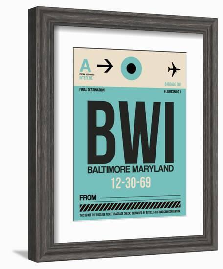 BWI Baltimore Luggage Tag 1-NaxArt-Framed Art Print