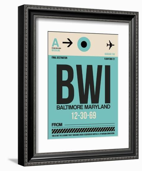 BWI Baltimore Luggage Tag 1-NaxArt-Framed Art Print