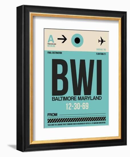 BWI Baltimore Luggage Tag 1-NaxArt-Framed Art Print