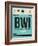 BWI Baltimore Luggage Tag 1-NaxArt-Framed Art Print