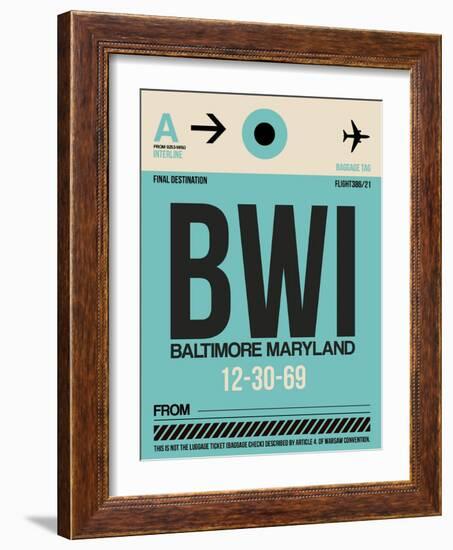 BWI Baltimore Luggage Tag 1-NaxArt-Framed Art Print