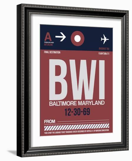 BWI Baltimore Luggage Tag 2-NaxArt-Framed Art Print