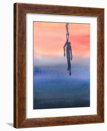 By a Mere Thread of Loving Prayer, We Can Keep Someone from Danger and Draw Them towards God's Ligh-Elizabeth Wang-Framed Giclee Print