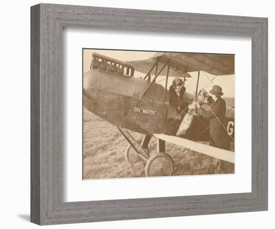 'By Air to the Golf Links in a Little 27-60 HP 'Moth' Light 'Plane', 1927-Unknown-Framed Photographic Print