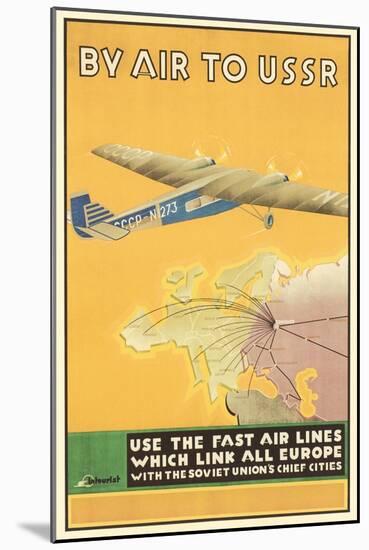 By Air to USSR Poster-null-Mounted Art Print