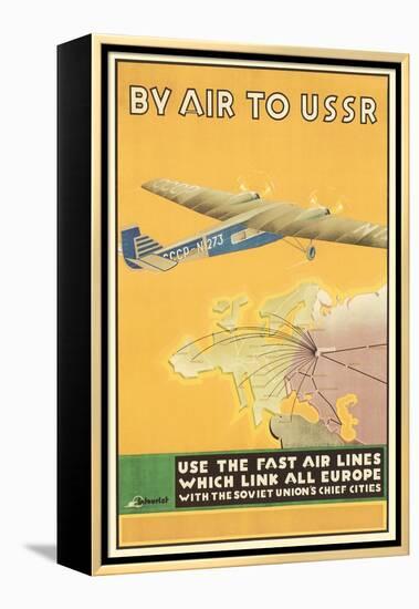 By Air to USSR Poster-null-Framed Stretched Canvas