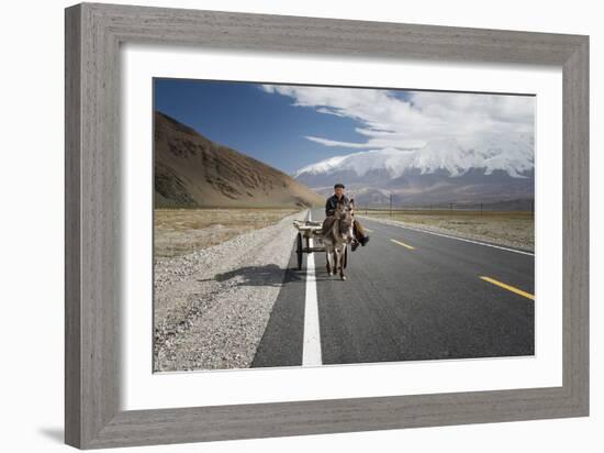 By Donkey on the Karakorum Highway-Reggy-Framed Photographic Print