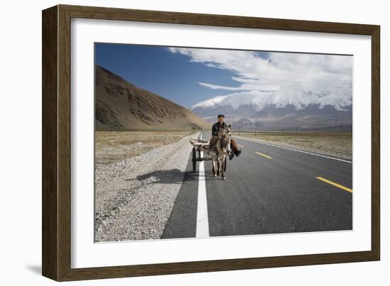 By Donkey on the Karakorum Highway-Reggy-Framed Photographic Print