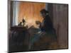 By Lamp Light, 1890 (Oil on Canvas)-Harriet Backer-Mounted Giclee Print