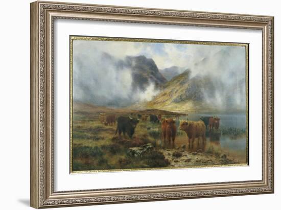 By Loch Treachlan, Glencoe, Morning Mists, 1907 (Oil on Canvas)-Louis Bosworth Hurt-Framed Giclee Print